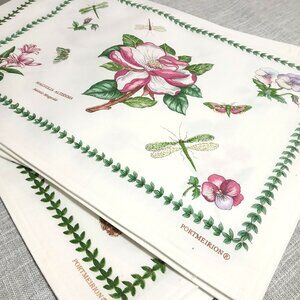 Vintage Portmeirion Botanical Garden Placemats Set of Six Lily Peonie Magnolia